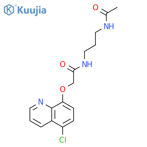 Acetamide, N-[3-(acetylamino)propyl]-2-[(5-chloro-8-quinolinyl)oxy]- structure