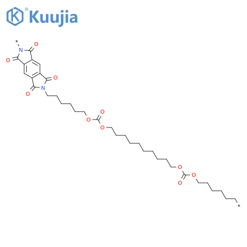 Poly[(5,7-dihydro-1,3,5,7-tetraoxobenzo[1,2-c:4,5-c']dipyrrole-2,6(1H,3H)-diyl)-1,6-hexanediyloxycarbonyloxy-1,10-decanediyloxycarbonyloxy-1,6-hexanediyl] structure