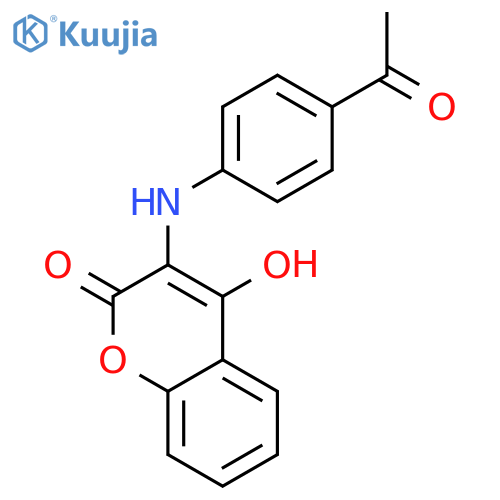 2H-1-Benzopyran-2-one, 3-[(4-acetylphenyl)amino]-4-hydroxy- structure