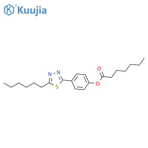 Heptanoic acid, 4-(5-hexyl-1,3,4-thiadiazol-2-yl)phenyl ester structure