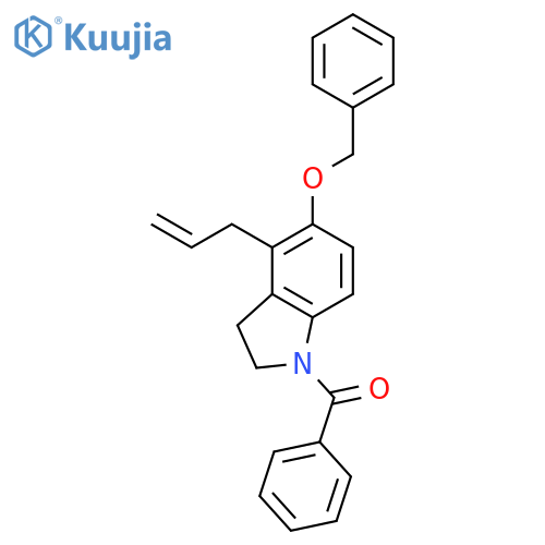 1H-Indole, 1-benzoyl-2,3-dihydro-5-(phenylmethoxy)-4-(2-propenyl)- structure