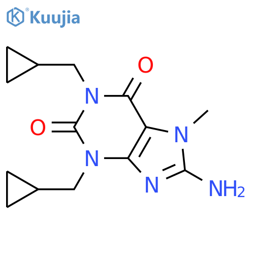 1H-Purine-2,6-dione,8-amino-1,3-bis(cyclopropylmethyl)-3,7-dihydro-7-methyl- structure