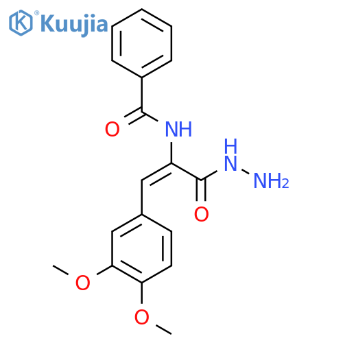 N-2-(3,4-dimethoxyphenyl)-1-(hydrazinecarbonyl)eth-1-en-1-ylbenzamide structure