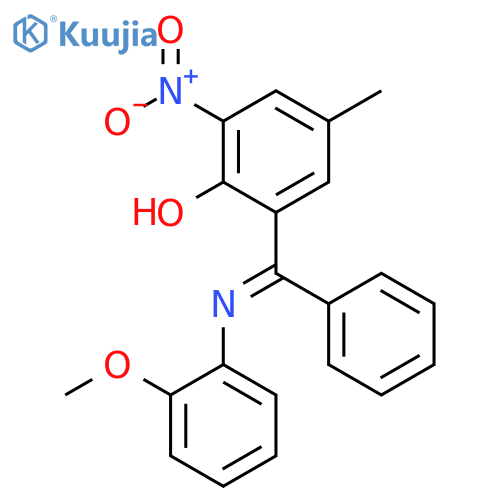 Phenol, 2-[[(2-methoxyphenyl)imino]phenylmethyl]-4-methyl-6-nitro- structure