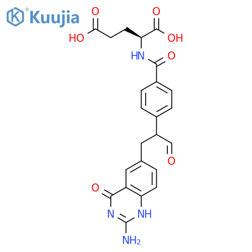 L-Glutamic acid,N-[4-[2-(2-amino-1,4-dihydro-4-oxo-6-quinazolinyl)-1-formylethyl]benzoyl]-(9CI) structure