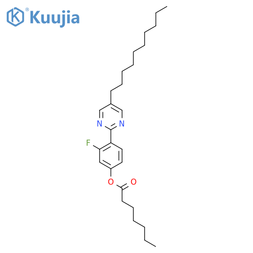 Heptanoic acid, 4-(5-decyl-2-pyrimidinyl)-3-fluorophenyl ester structure