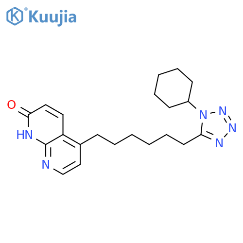 1,8-Naphthyridin-2(1H)-one,5-[6-(1-cyclohexyl-1H-tetrazol-5-yl)hexyl]- structure
