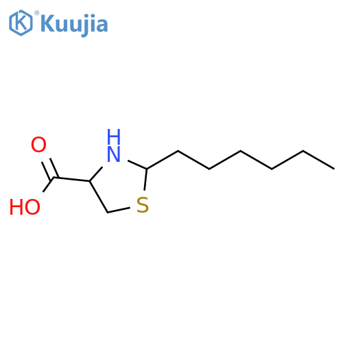 2-hexyl-1,3-thiazolidine-4-carboxylic acid structure