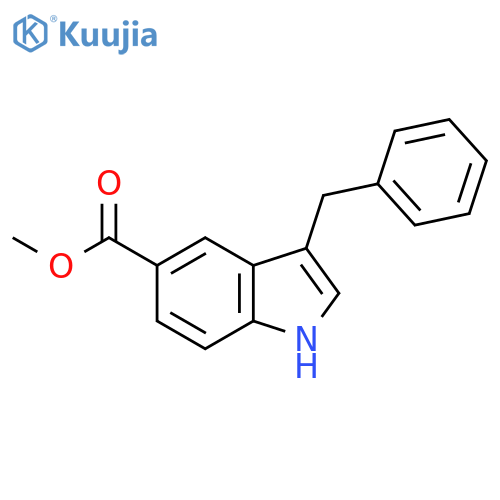 1H-Indole-5-carboxylic acid, 3-(phenylmethyl)-, methyl ester structure