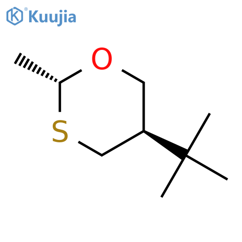 1,3-Oxathiane, 5-(1,1-dimethylethyl)-2-methyl-, trans- structure