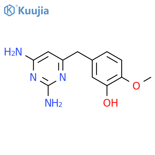 Phenol, 5-[(2,6-diamino-4-pyrimidinyl)methyl]-2-methoxy- structure