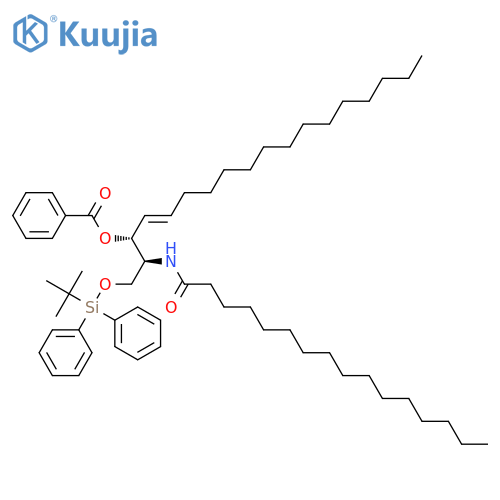 (2S,3R,E)-1-((tert-butyldiphenylsilyl)oxy)-2-palmitamidooctadec-4-en-3-yl benzoate structure