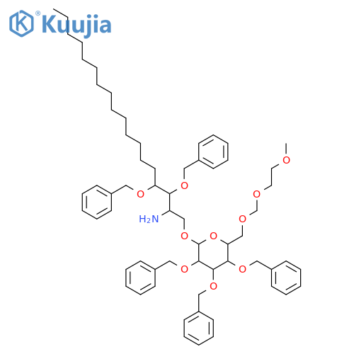 α-D-Galactopyranoside, (2S,3S,4R)-2-amino-3,4-bis(phenylmethoxy)octadecyl 6-O-[(2-methoxyethoxy)methyl]-2,3,4-tris-O-(phenylmethyl)- structure