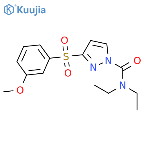 1H-Pyrazole-1-carboxamide, N,N-diethyl-3-[(3-methoxyphenyl)sulfonyl]- structure