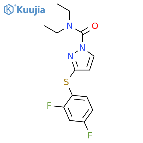 1H-Pyrazole-1-carboxamide, 3-[(2,4-difluorophenyl)thio]-N,N-diethyl- structure