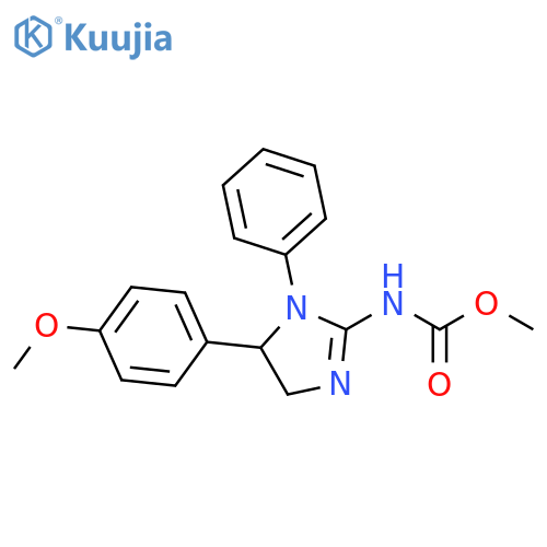 Carbamic acid, [4,5-dihydro-5-(4-methoxyphenyl)-1-phenyl-1H-imidazol-2-yl]-, methyl ester (9CI) structure
