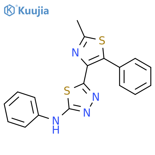 1,3,4-Thiadiazol-2-amine, 5-(2-methyl-5-phenyl-4-thiazolyl)-N-phenyl- structure