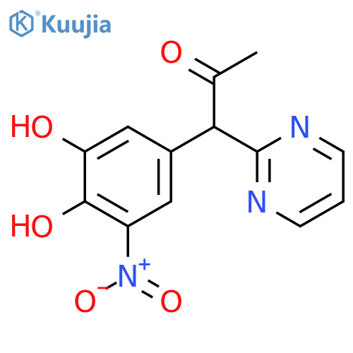 2-Propanone, 1-(3,4-dihydroxy-5-nitrophenyl)-1-(2-pyrimidinyl)- structure