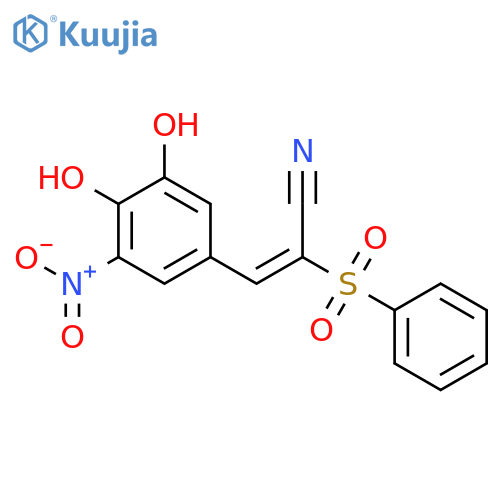 2-Propenenitrile, 3-(3,4-dihydroxy-5-nitrophenyl)-2-(phenylsulfonyl)- structure