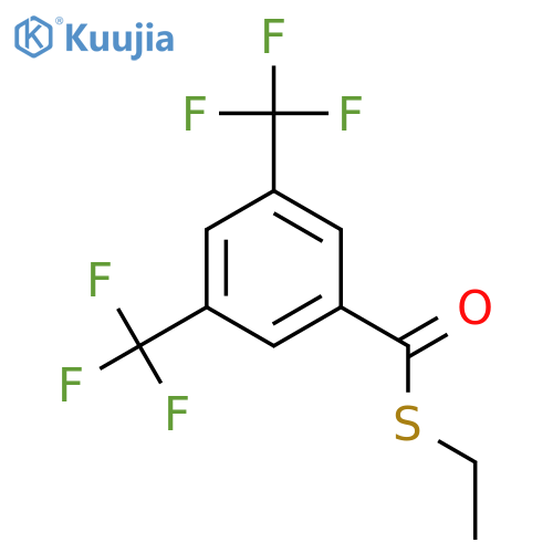 Benzenecarbothioic acid, 3,5-bis(trifluoromethyl)-, S-ethyl ester structure