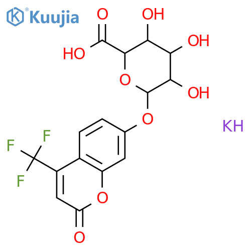 4-Trifluoromethylumbelliferyl b-D-Glucuronide Potassium Salt structure