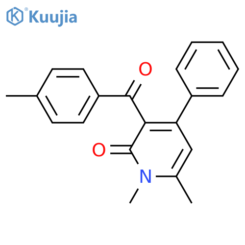 2(1H)-Pyridinone,1,6-dimethyl-3-(4-methylbenzoyl)-4-phenyl- structure