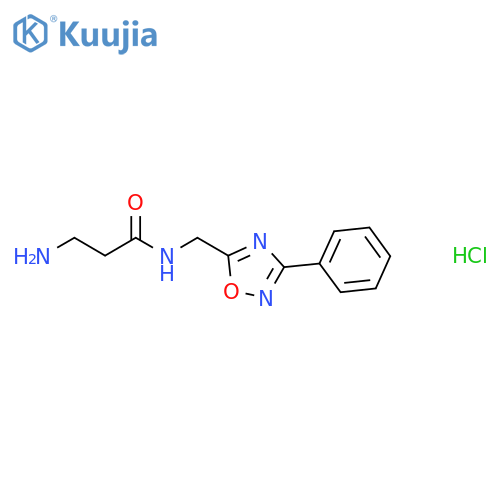 3-amino-N-[(3-phenyl-1,2,4-oxadiazol-5-yl)methyl]propanamide hydrochloride structure