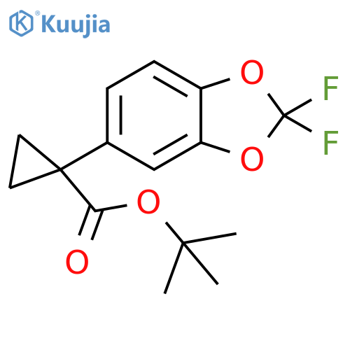 2,2-Difluoro-1,3-benzodioxole-5-cyclopropylcarboxylic acid tert-butyl ester structure