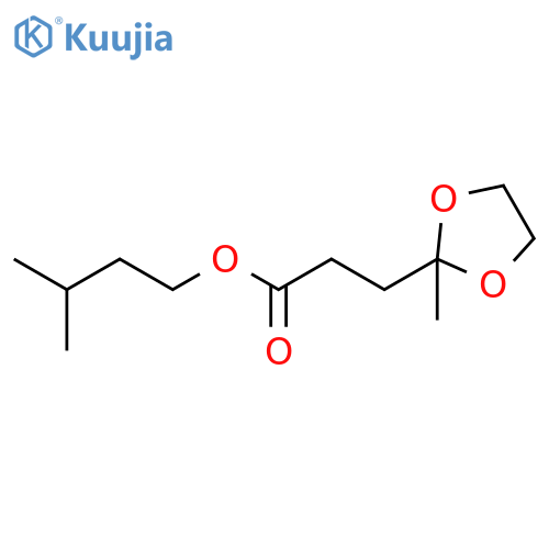 1,3-Dioxolane-2-propanoic acid, 2-methyl-, 3-methylbutyl ester structure