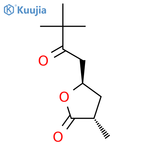 2(3H)-Furanone, 5-(3,3-dimethyl-2-oxobutyl)dihydro-3-methyl-, trans- structure