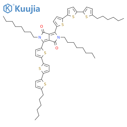 1,4-Bis[5-[5-(5-hexylthiophen-2-yl)thiophen-2-yl]thiophen-2-yl]-2,5-dioctylpyrrolo[3,4-c]pyrrole-3,6-dione structure