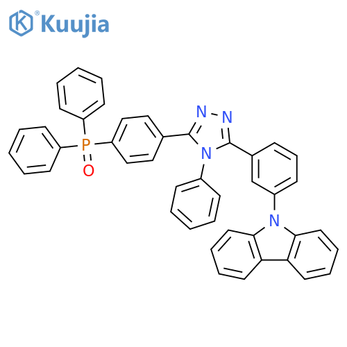 (4-(5-(3-(9H-Carbazol-9-yl)phenyl)-4-phenyl-4H-1,2,4-triazol-3-yl)phenyl)diphenylphosphine oxide structure
