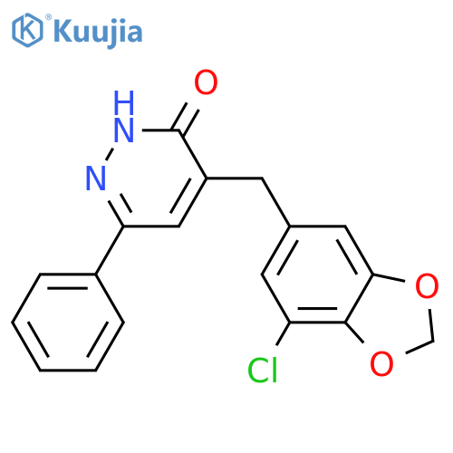 5-[(7-chloro-1,3-benzodioxol-5-yl)methyl]-3-phenyl-1H-pyridazin-6-one structure