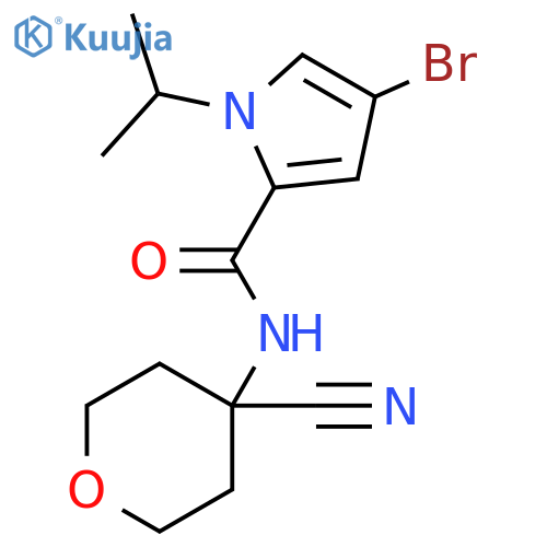 4-bromo-N-(4-cyanooxan-4-yl)-1-(propan-2-yl)-1H-pyrrole-2-carboxamide structure