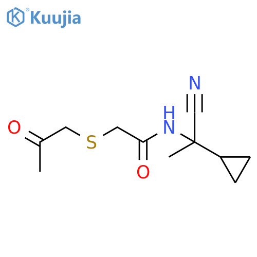 N-(1-cyano-1-cyclopropylethyl)-2-(2-oxopropyl)sulfanylacetamide structure