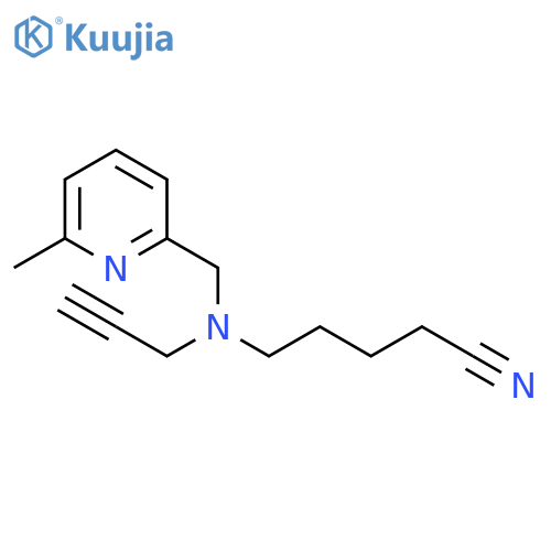 5-{(6-methylpyridin-2-yl)methyl(prop-2-yn-1-yl)amino}pentanenitrile structure