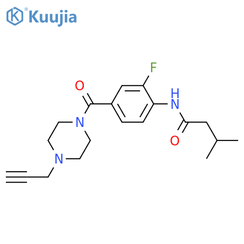 N-[2-Fluoro-4-[[4-(2-propyn-1-yl)-1-piperazinyl]carbonyl]phenyl]-3-methylbutanamide structure