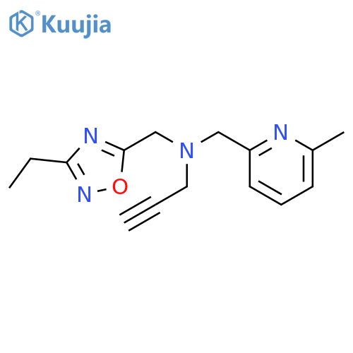 (3-ethyl-1,2,4-oxadiazol-5-yl)methyl(6-methylpyridin-2-yl)methyl(prop-2-yn-1-yl)amine structure