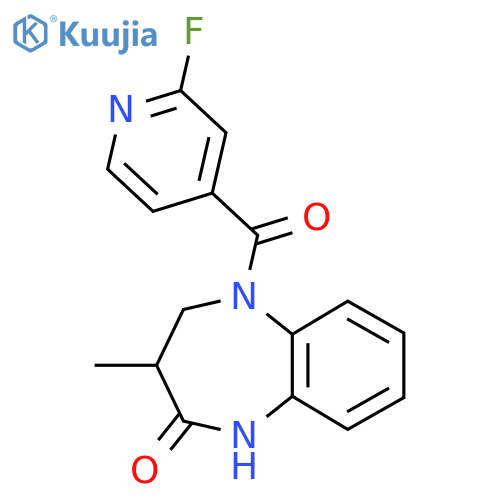 5-(2-Fluoropyridine-4-carbonyl)-3-methyl-3,4-dihydro-1H-1,5-benzodiazepin-2-one structure