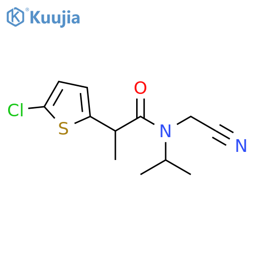 2-(5-chlorothiophen-2-yl)-N-(cyanomethyl)-N-(propan-2-yl)propanamide structure