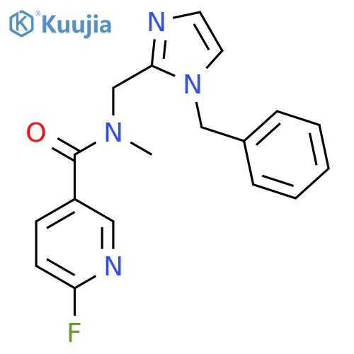 N-(1-benzyl-1H-imidazol-2-yl)methyl-6-fluoro-N-methylpyridine-3-carboxamide structure