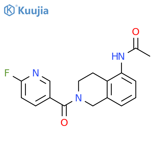 N-[2-[(6-Fluoro-3-pyridinyl)carbonyl]-1,2,3,4-tetrahydro-5-isoquinolinyl]acetamide structure