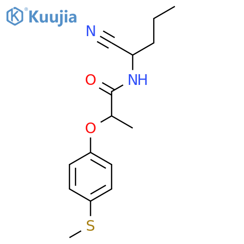 N-(1-cyanobutyl)-2-4-(methylsulfanyl)phenoxypropanamide structure