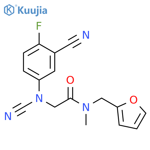 2-[Cyano(3-cyano-4-fluorophenyl)amino]-N-(2-furanylmethyl)-N-methylacetamide structure