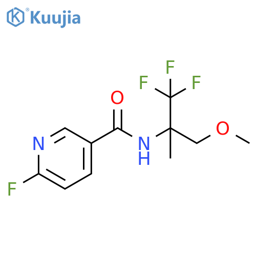 6-fluoro-N-(1,1,1-trifluoro-3-methoxy-2-methylpropan-2-yl)pyridine-3-carboxamide structure