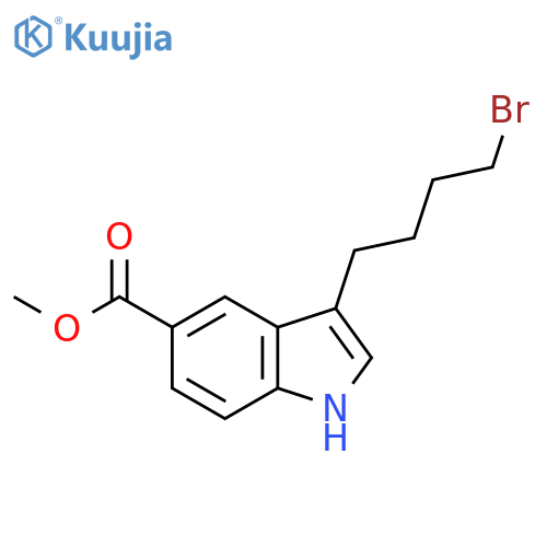 1H-Indole-5-carboxylic acid, 3-(4-bromobutyl)-, methyl ester structure