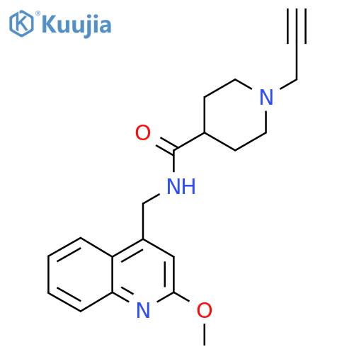 N-[(2-Methoxyquinolin-4-yl)methyl]-1-prop-2-ynylpiperidine-4-carboxamide structure