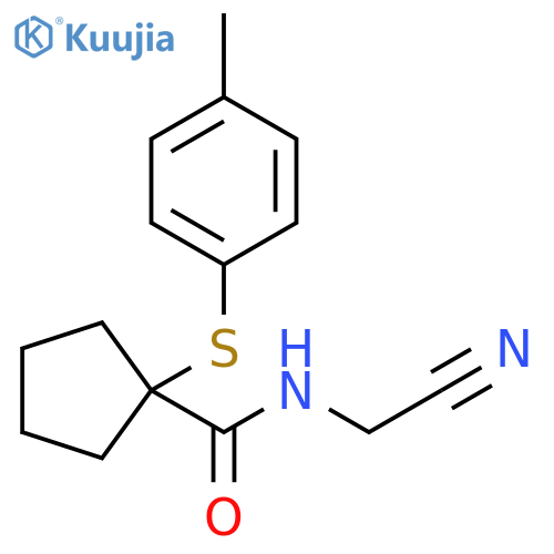 N-(cyanomethyl)-1-(4-methylphenyl)sulfanylcyclopentane-1-carboxamide structure