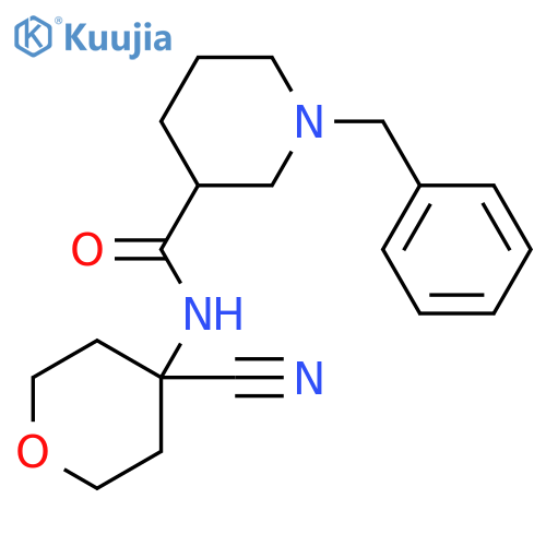 1-benzyl-N-(4-cyanooxan-4-yl)piperidine-3-carboxamide structure
