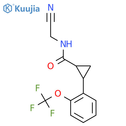 N-(cyanomethyl)-2-2-(trifluoromethoxy)phenylcyclopropane-1-carboxamide structure